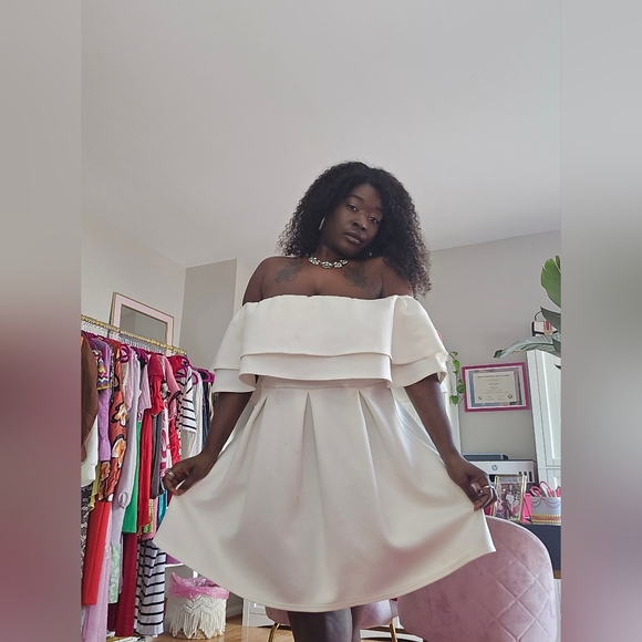 ASOS - Strapless White Ruffle Dress - Picture 5 of 9